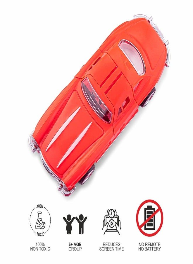 Shinsei Classics S Series - Vintage Red Classic Car | Pull-Back Toy with Falcon Wing Doors | Collectible Model - Image 3